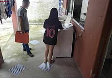 does this busty housewife's ass pay the technician while cuck hubby stays out?