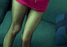 hey candie cross, fishnets and no panties got you ripping skirts for skinny ass hunger now?