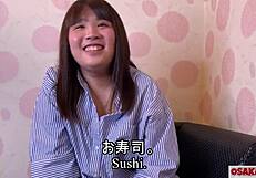 chubby cute 20yo japanese piglet natumi moans as fat pussy gets fucked hard in homemade pov casting