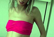 hey candie cross, fishnets and no panties got you ripping skirts for skinny ass hunger now?