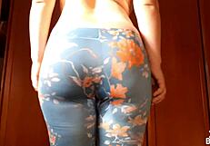 romanian yoga teen goddess farts topless walking in tight leggings close up