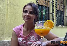 Lina chats casually about her casting fun with a young amateur guy