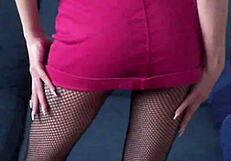 hey candie cross, fishnets and no panties got you ripping skirts for skinny ass hunger now?