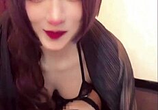 does this busty crossdressing beauty's anal masturbation make you throb?