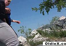 granny cougar bent over doggystyle pussy pounded by young cock