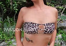 Bikini-Clad Tropical Beauty Dances Teasingly Before Fingering Her Wet Pussy Outdoors