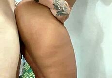 brazilian teen prostitute gapes ass on standing anal creampie from stepdad