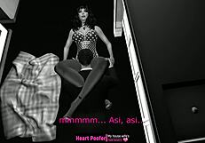 Polka Dots Girl Spreads Legs On Kitchen Counter For Deep Cartoon Pussy Penetration