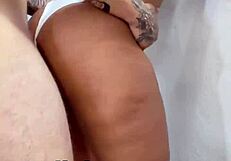 brazilian teen prostitute gapes ass on standing anal creampie from stepdad