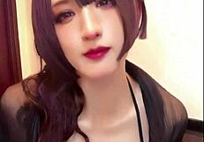 does this busty crossdressing beauty's anal masturbation make you throb?