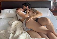 Waking up to perfect redhead teen girlfriend ass shaking early morning lick sex couple fun