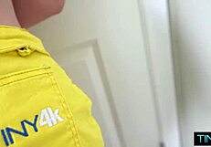 Tiny Slut Fights to Stuff 10-Inch Monster in Tight Cunt!