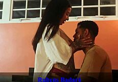 monster cock latina milf bent over doggy cowgirl in see through red sheer