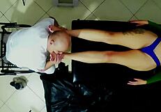 milf masseuse gives oiled foot massage ending in footjob and toe cum