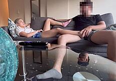 damn this horny skinny cuñada gets rough doggystyle after foot kisses!