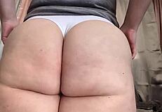 Chubby legs in tight leggings thong panties your face smothers ass on or off close up
