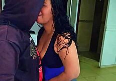 i suck bill collector's cock on family bed while cuckold husband watches then he fucks my wet latina milf pussy doggystyle cowgirl bareback
