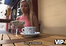 blondie czech cutie cheats in public toilet with friend's rich cock close-up hardcore pussy pounding while cuckold watches