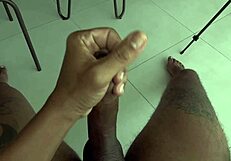 damn, watch that huge creampie load blast out to relax in the dorm with cute roommate!