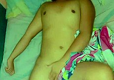 Padrastro catches sexy latina hijastra masturbating, spies then feeds her his full load.