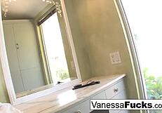 Vanessa cage bounces ass on cock craving butt creampie