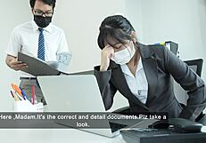 uhh my office manager boss she's tryin to seduce me right here at work with her ass fingering