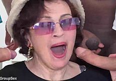 whoa check out this hairy mature slut taking extreme dp from huge cocks