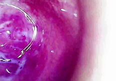 I slide the camera deep inside my creamy pussy watching it pulse till orgasm