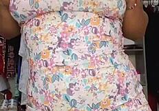 hey chubby milf rides dildo in no panties dress for fetish fans 😍🤤