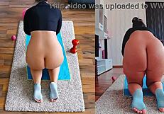 ever seen a curvy milf spread her fat ass in naked yoga?