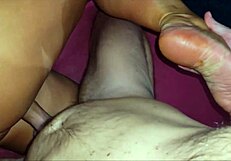 i cum all over my stepmom's dirty tanned soles after fingering