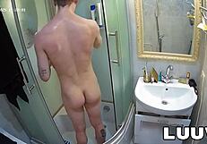 luuv hops in for a quick shower then gets naughty on camera with her guy