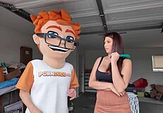 lola pearl's garage sale goes wild from browsing to deepthroat blowjob riding and cum on tits