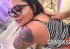 Neighbor's fat cock slips into my ass then I ride him wild!