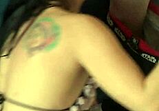 Gia chained on knees in lingerie takes deepthroat pov from her dom