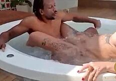 Melissa Devassa Big Ass Bareback Cowgirl Ride Big Black Cock Poolside Interracial