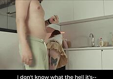 Step Mom Stuck in Dishwasher Begs Step Son for Rough Pussy Fuck