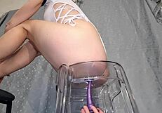 Her secret anal craving explodes into deep chair penetration thrill