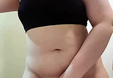 chubby brunette nicole shakes and spreads her huge fat ass in bathroom tease
