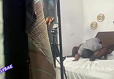 what happens backstage when milf slut masturbates her shaved wet pussy?