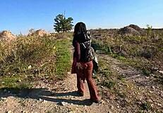 Risky Outdoor Public Blowjob Swallows Curvy Wife's Deepthroat Cumshot