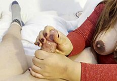 Latina Milf's Sensitive Head Handjob Explodes In Massive Cumshot Orgasm!