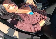 Risky Outdoor Public Blowjob Swallows Curvy Wife's Deepthroat Cumshot