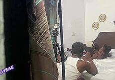 what happens backstage when milf slut masturbates her shaved wet pussy?