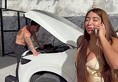 the mechanic fucks my ass hard with his huge cock verito