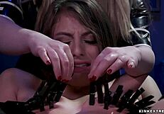 you like watching this bound lesbian squirm from deep anal fingering right