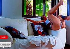 Watch that fat black cock rip apart her tight wet pussy on the couch like never before