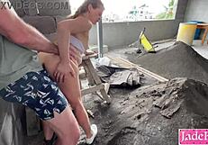 Skinny blonde teen reporter masturbates watching ebony shoplifter tape fucked by cop