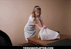 Skinny blonde teen reporter strokes pussy watching ebony shoplifter fuck mall cop hard - Melody Marks Willow Ryder Danny Mountain