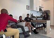 Coworkers sneak bent over doggystyle orgy at wild taboo party